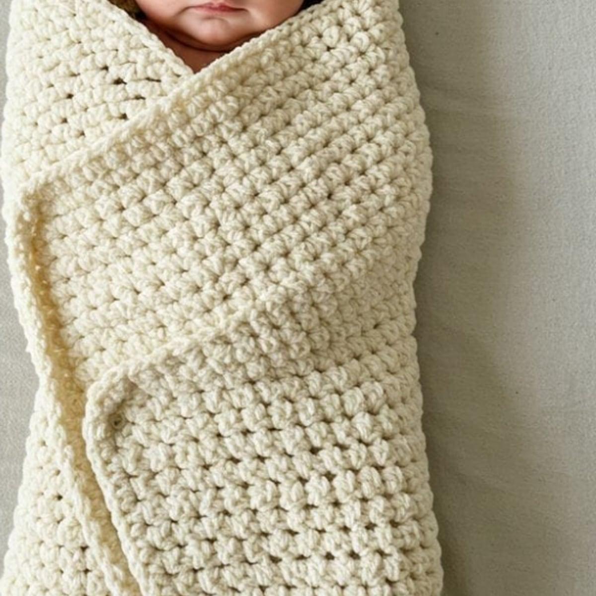 Cream Bobble Baby Blanket, view 1