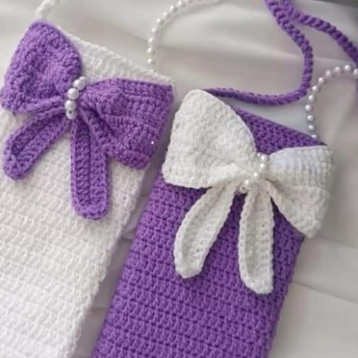 Lilac Bow Phone Pouch, view 1