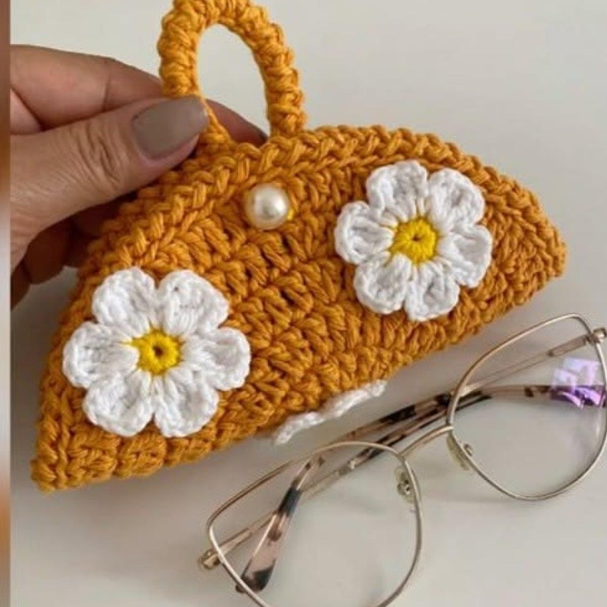 Mustard Daisy Glasses Case, view 1