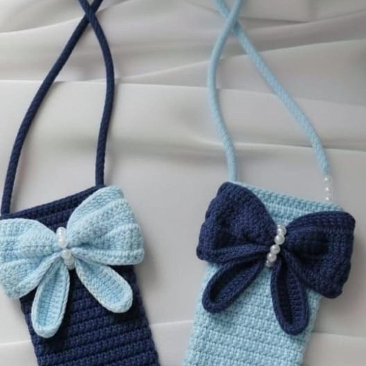 Navy Bow Phone Pouch, view 1