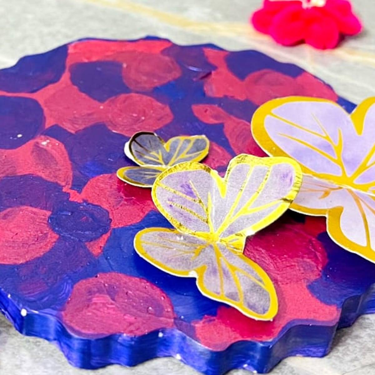 Butterfly Resin Coaster, view 1