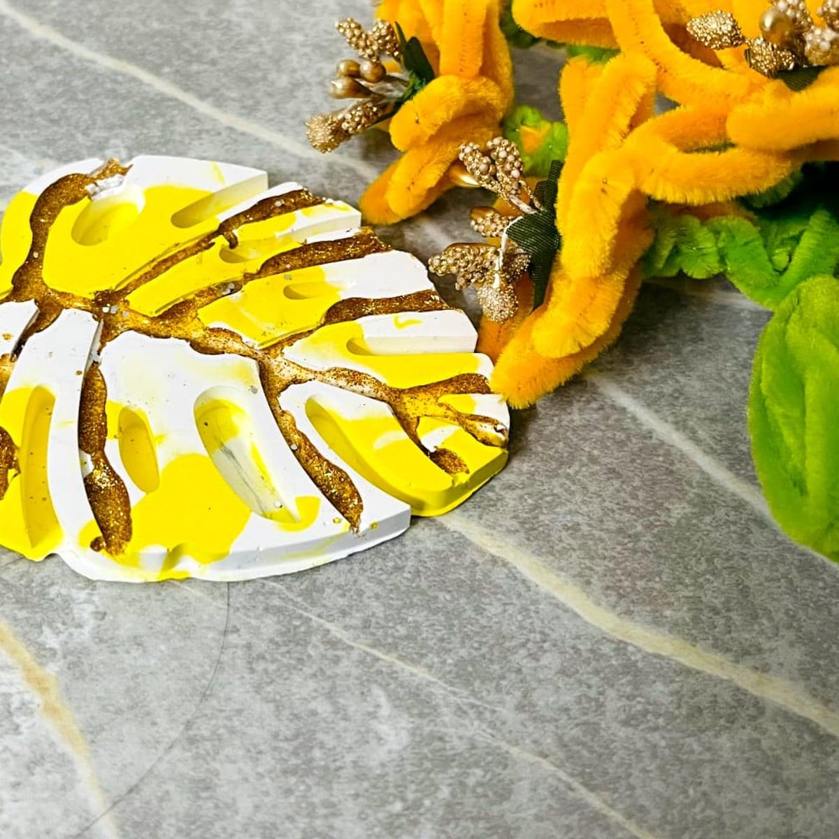 Monstera Resin Coaster, view 1