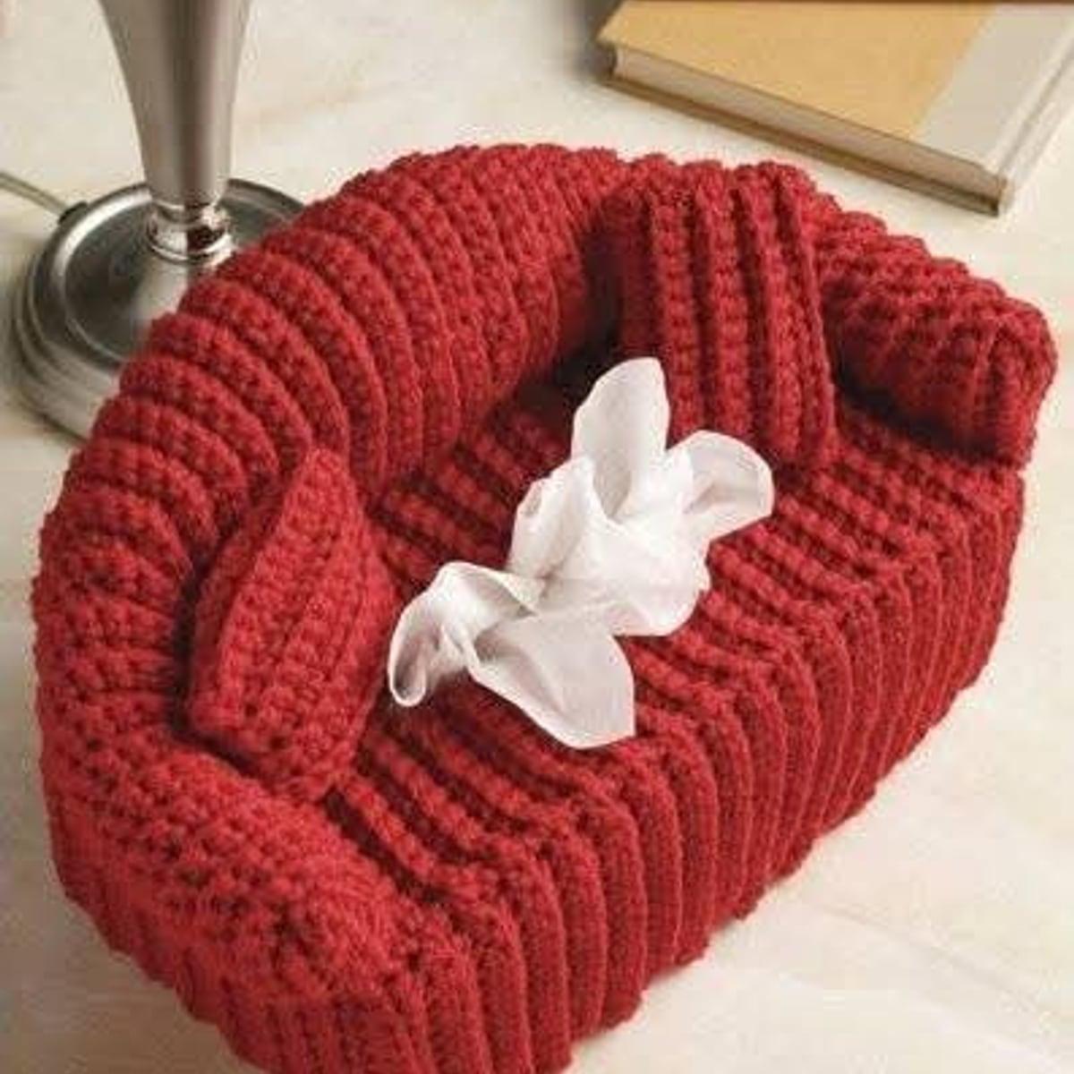 Ruby Ribbed Tissue Cover, view 1